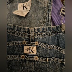 Vintage 90s Y2K, Calvin Klein Jean, short overalls, size medium